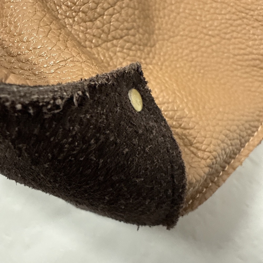 Jo Handbags Hobo Day Shopper Tan and Brown Pebbled Leather 17"x11"x4.5" - Picture 15 of 16